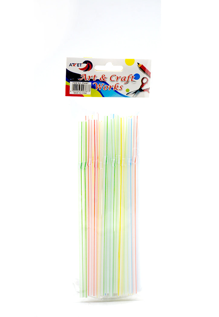 ATK FLEXIBLE STRIPES PLASTIC STRAW 24PCS