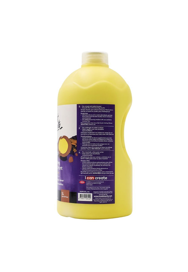 MONT MARTE PREMIUM POURING ACRYLIC PAINT 1L-BRIGHT YELLOW