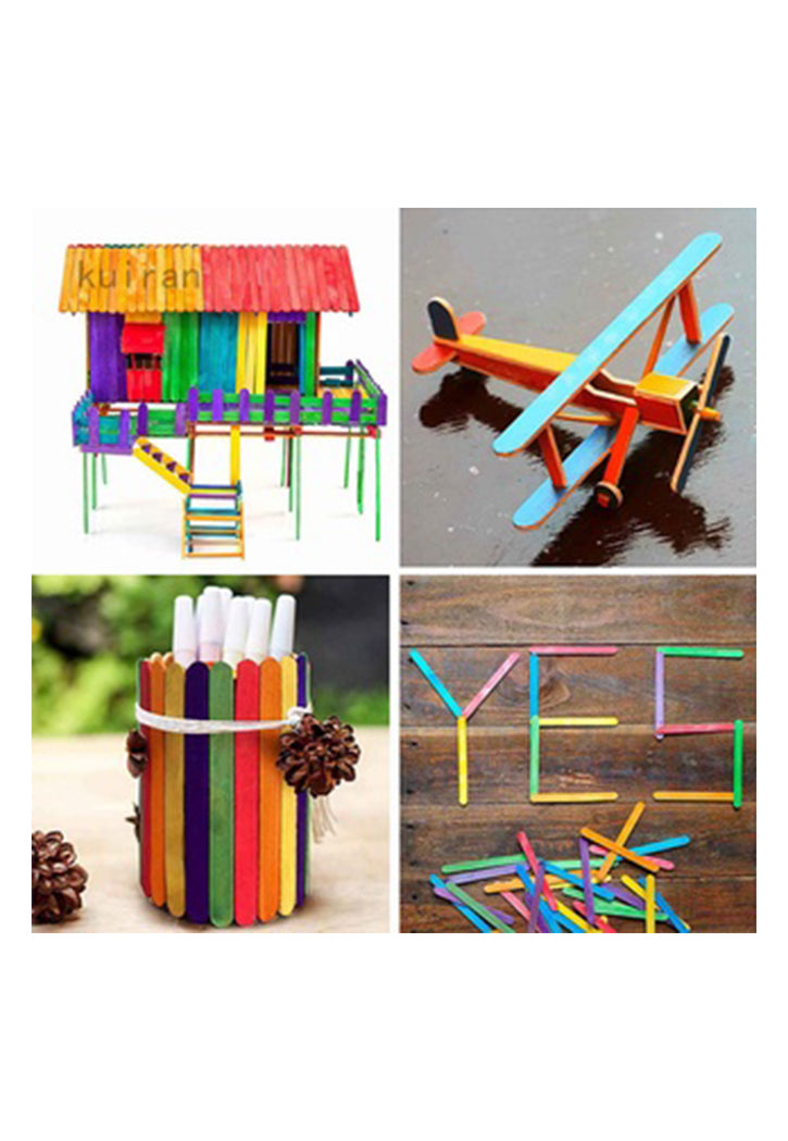 CRAFT WOODEN STICK COLOR 50PCS/PKT 110MM