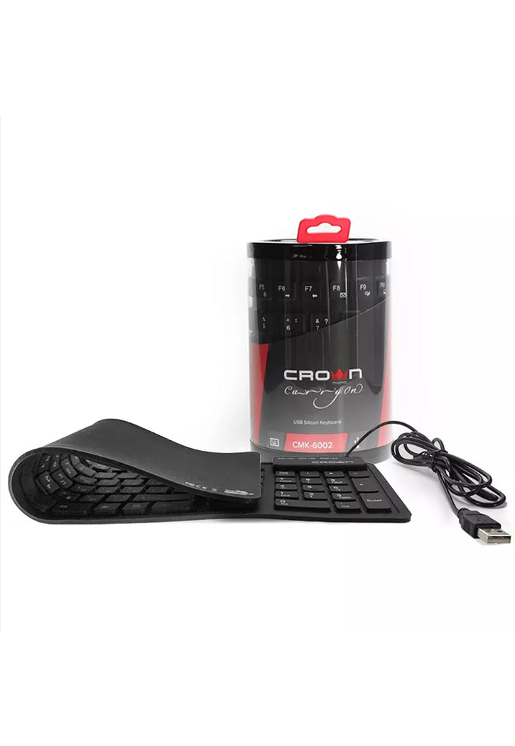 كيبورد لوحة مفاتيح مطاطي من السيلكون CROWN USB SILICONE KEYBOARD
