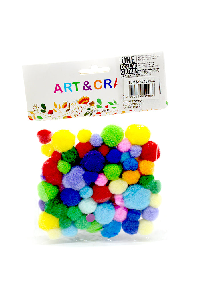 CRAFT POM POM BALLS-MEDIUM