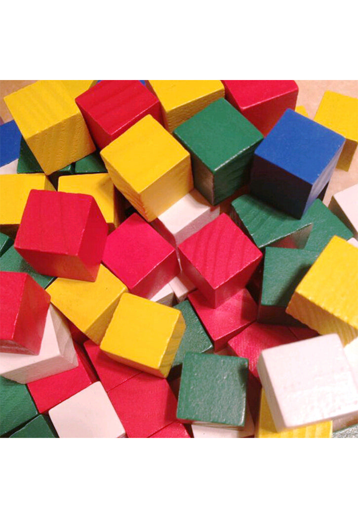 SBC CRAFT COLOUR WOODEN CUBE 20X20MM