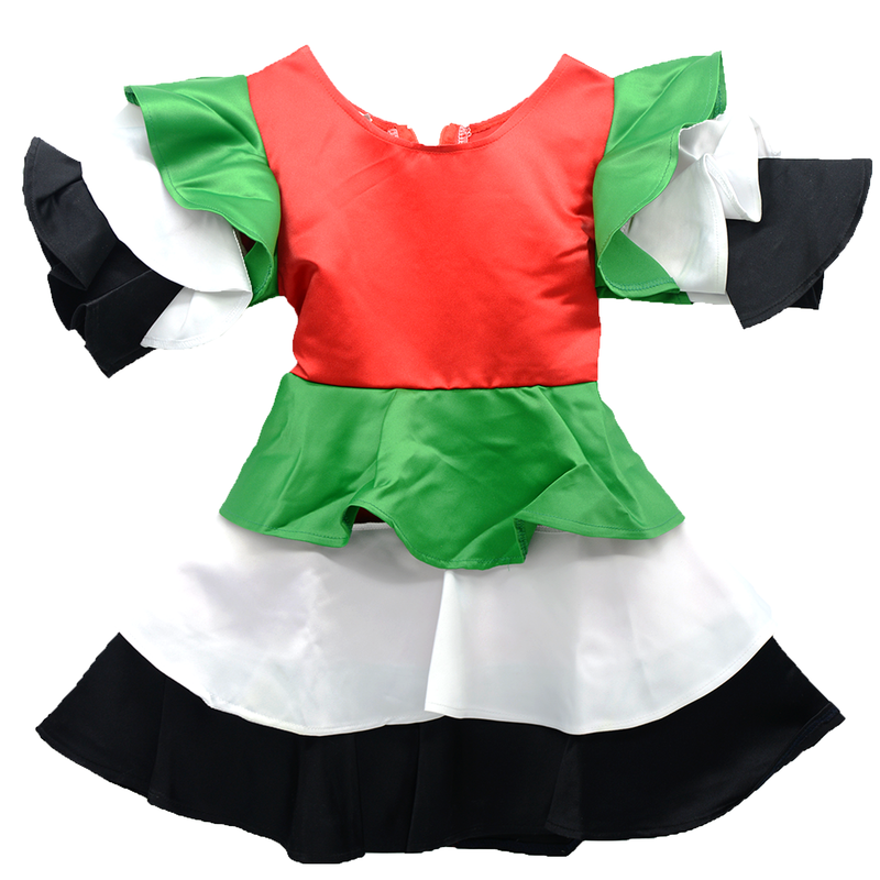 UAE FLAG LAYERS ORGANZA DRESS