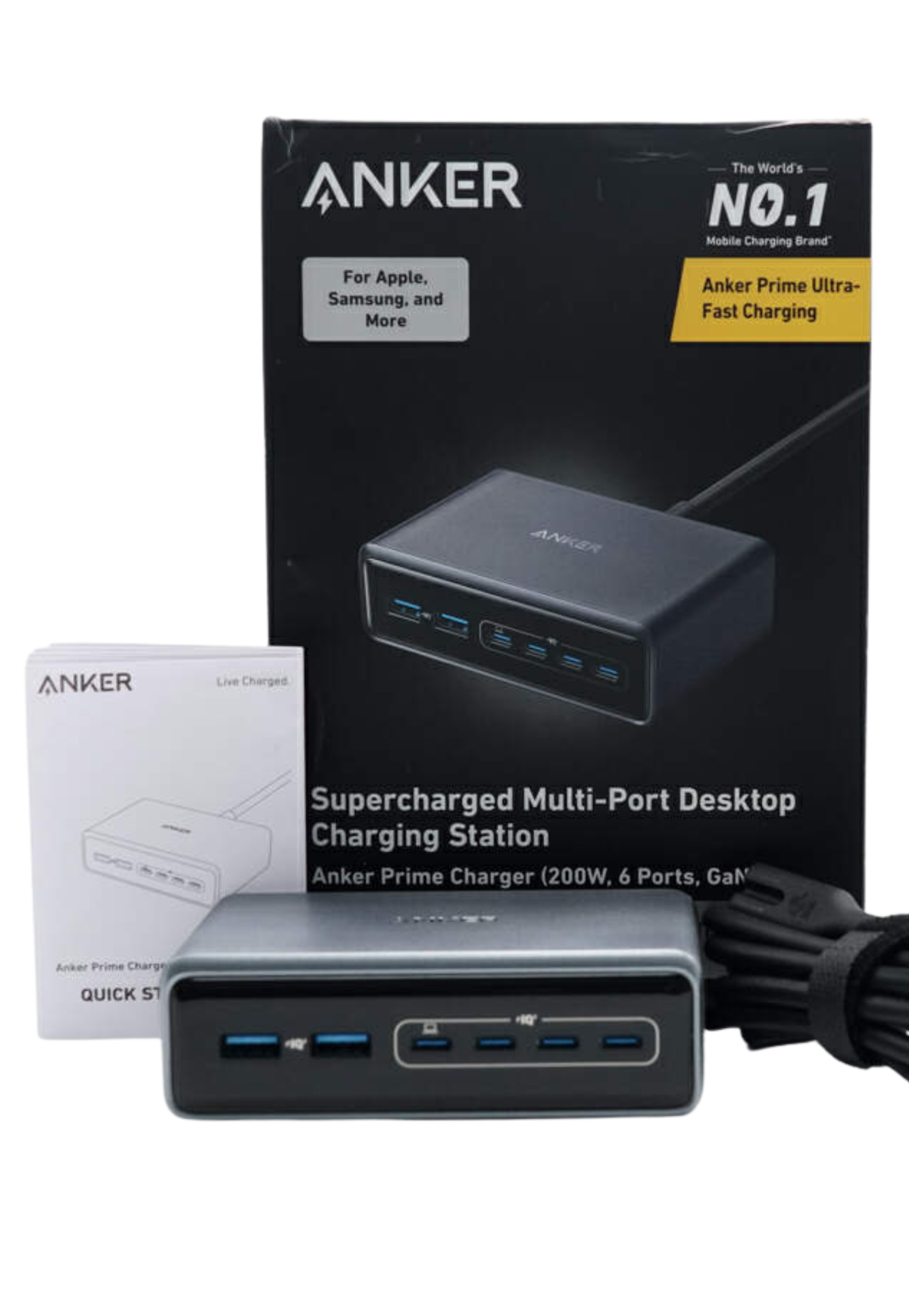 ANKER PRIME MULTI-PORT DESKTOP CHARGER 200W SILVER