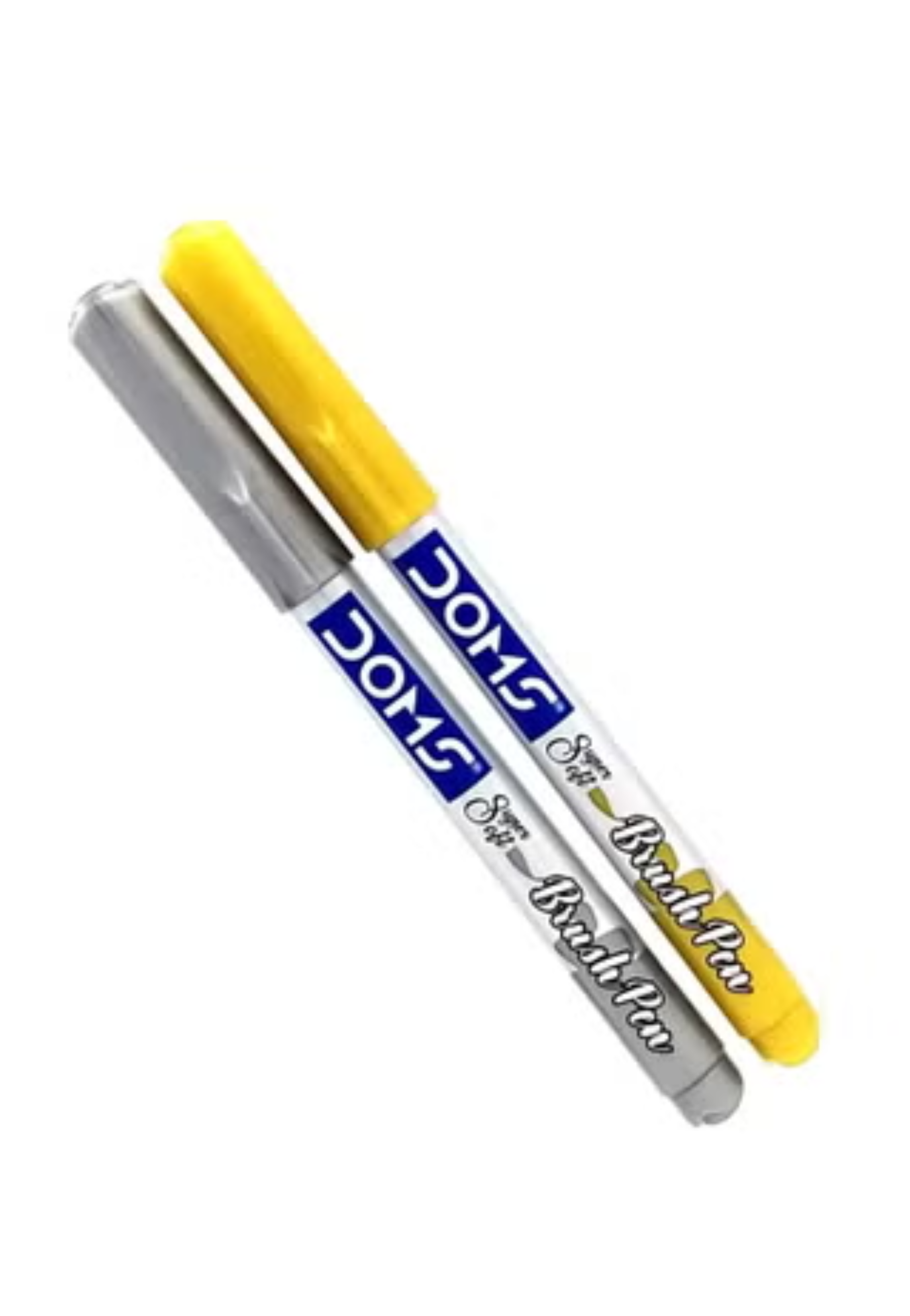 DOMS SILVER &GOLD METALLIC BRUSH PENS 2PCS PACK