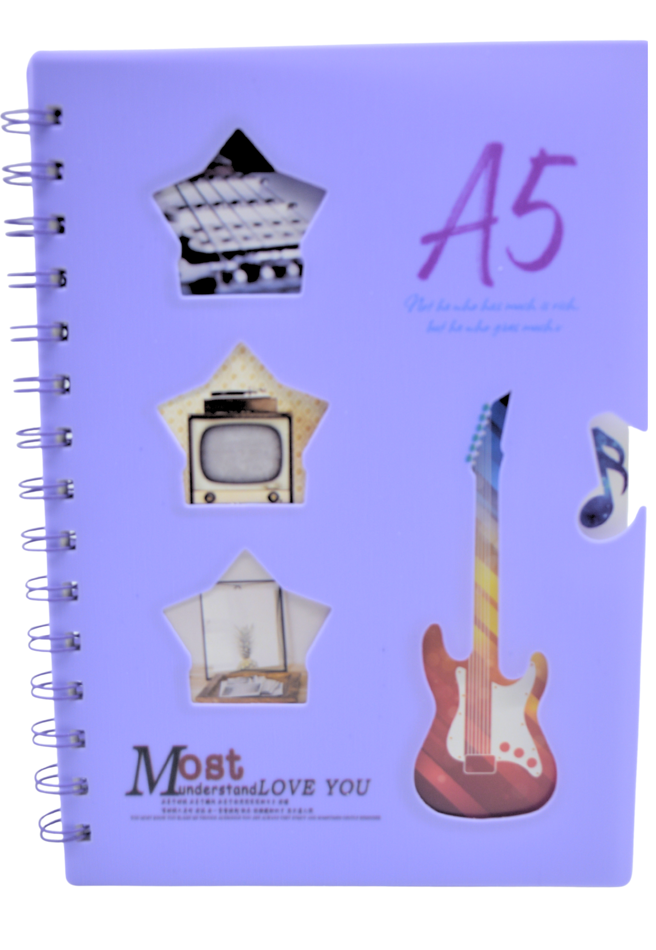 PP COVER SPIRAL 1LINE NOTEBOOK 80GSM 80PAGE A5 25100-57