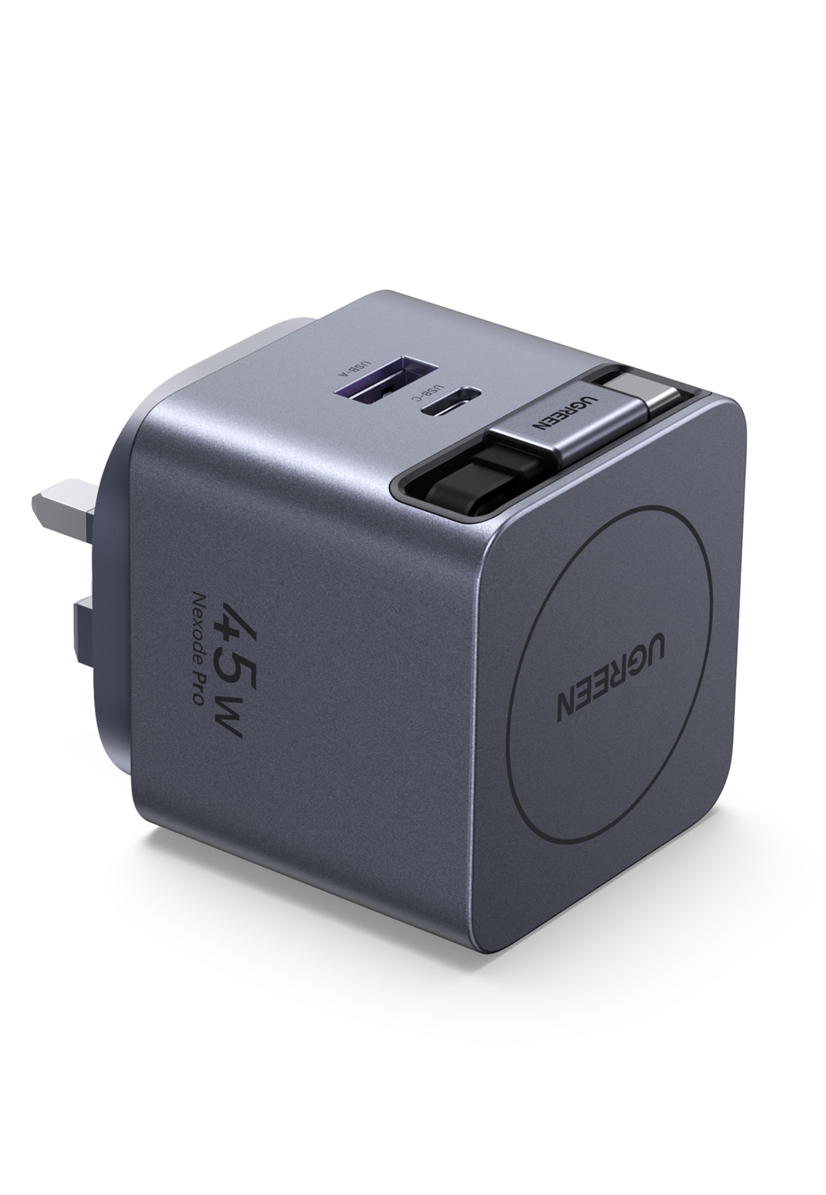 UGREEN 45W NEXODE PRO GAN FAST CHARGER W/ RETRACTABLE CABLE