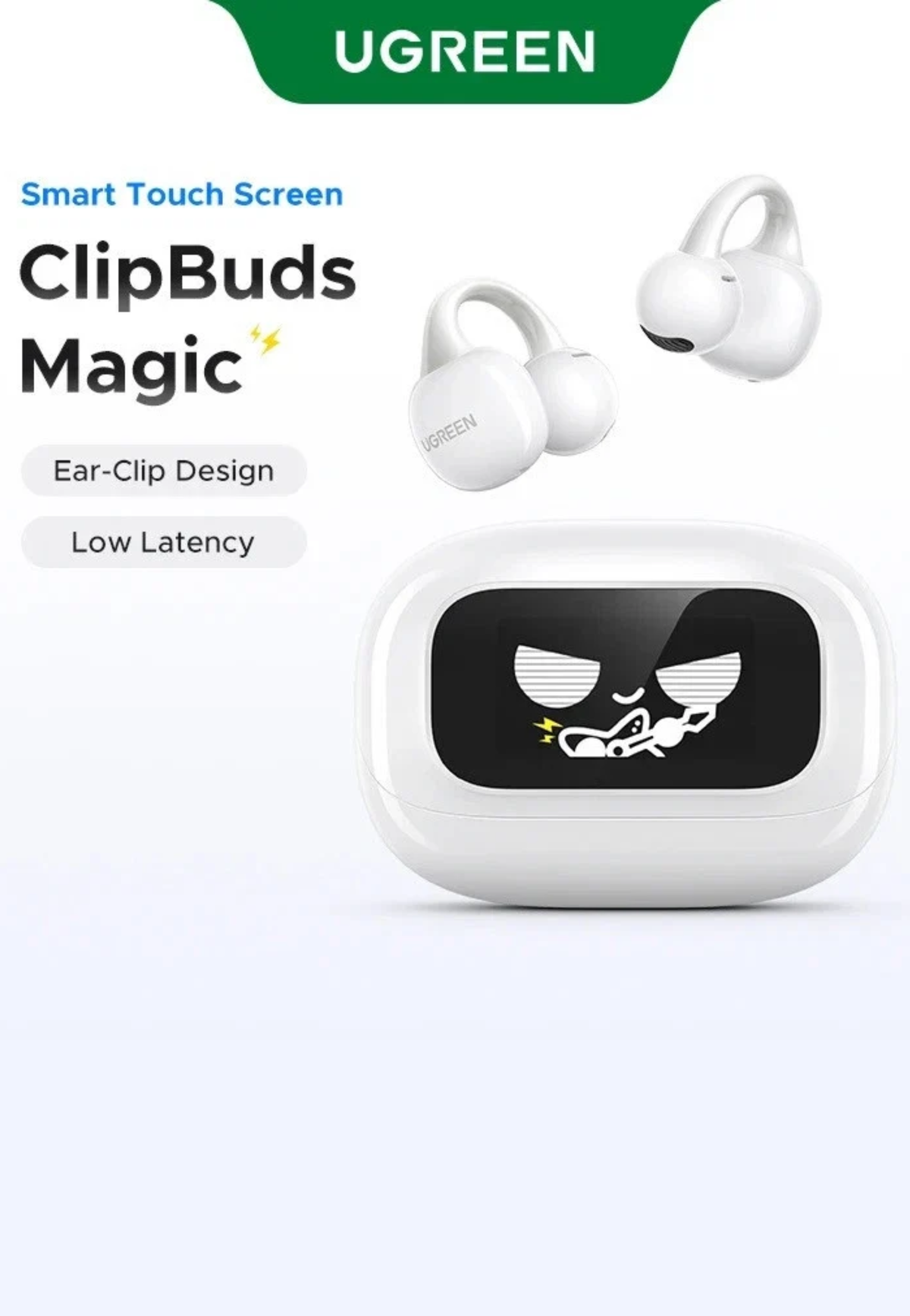 UGREEN CLIPBUDS MAGIC W/ INTERACTIVE TOUCHSCREEN WHITE