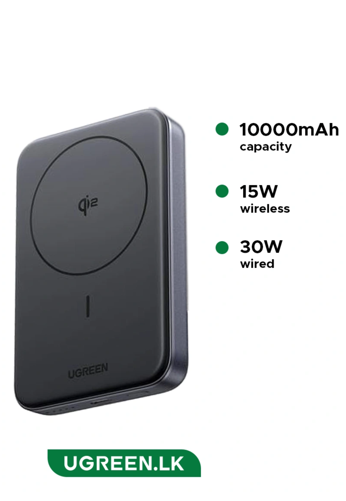 UGREEN MAGNETIC WIRELESS POWER BANK 10000mAh 30W GRAY