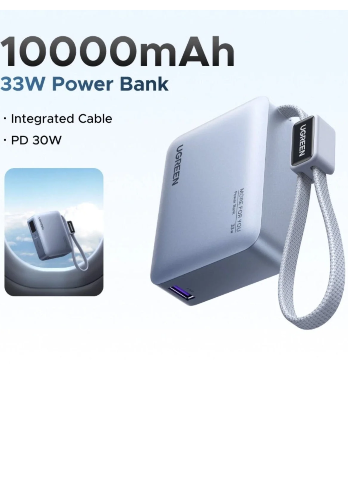 UGREEN MINI POWERBANK 10000MAH PD 33W C-TYPE-BLUE