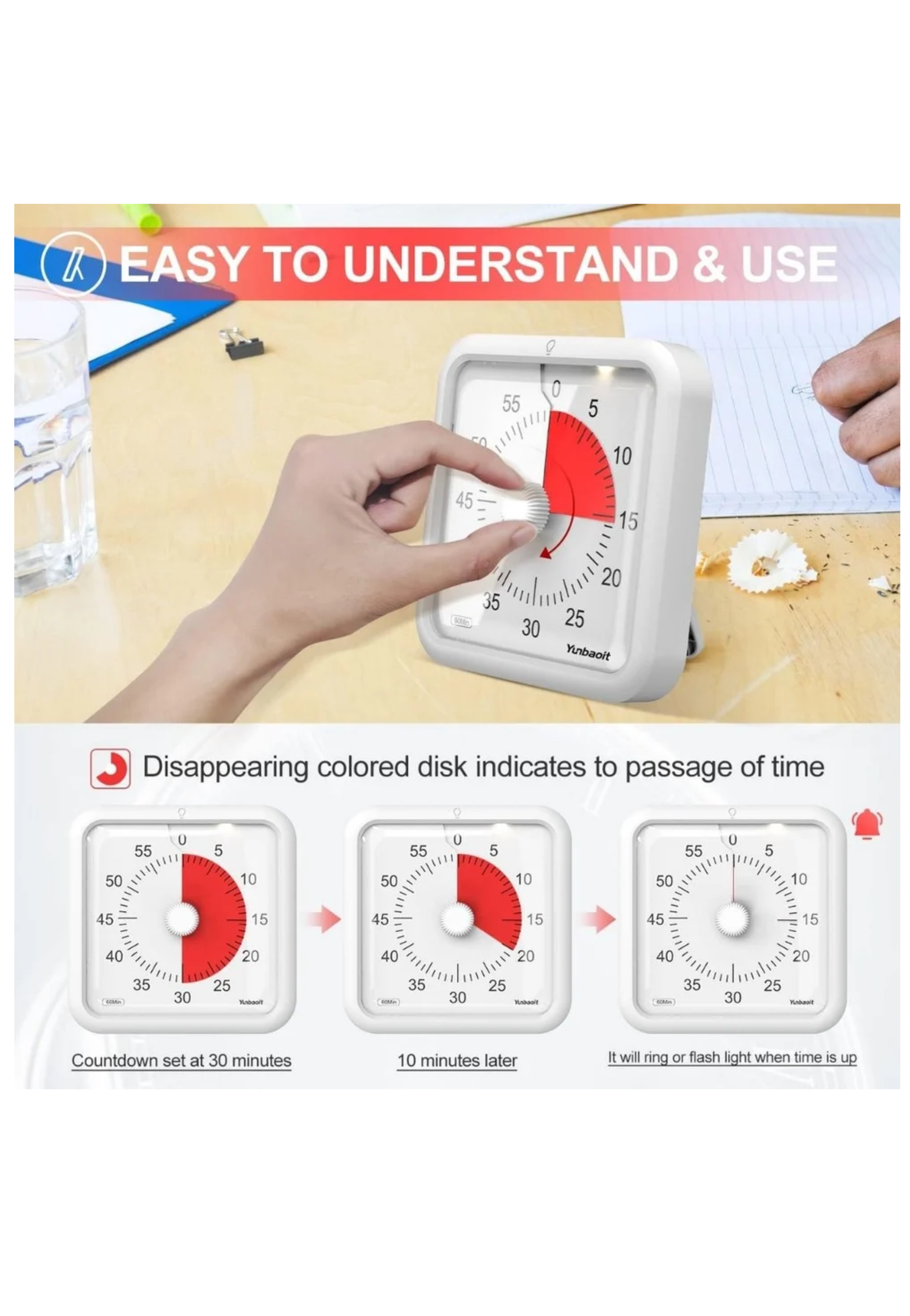 VISUAL 60MINUTES COUTDOWN TIMER WHITE
