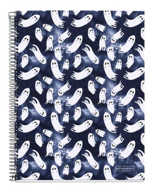 MIQUELRIUS MR HARD COVER SPIRAL A4 70G 140SHT 1LINE NOTEBOOK-GHOSTS