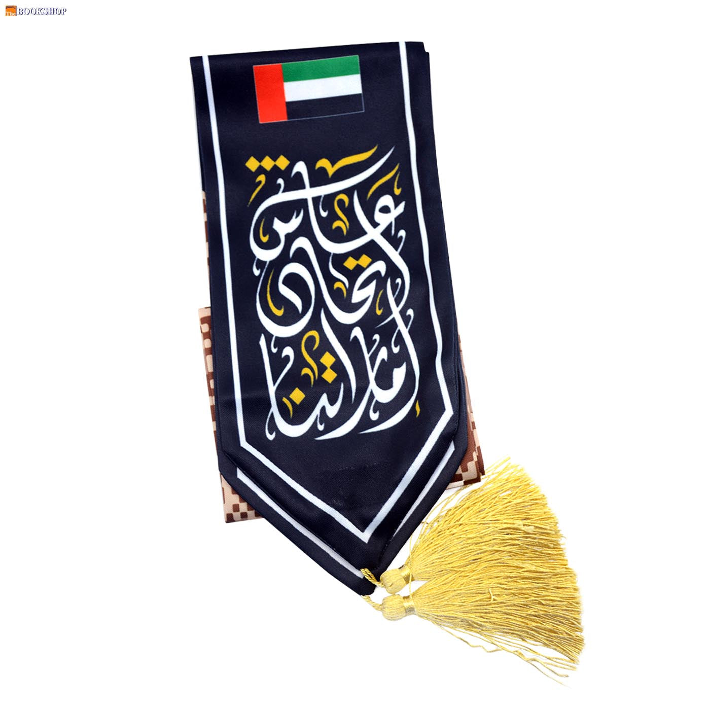 وشاح عيد الاتحاد _ عاش الاتحاد UAE ARMY KID SCARF W/FALCON& FLAG DESIGN +GOLDEN TUSSEL