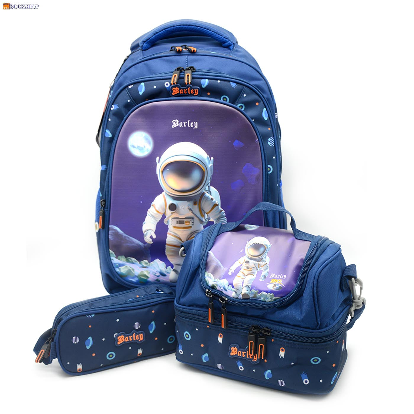 BARLEY TROLLEY BAG 18" 3COMP W/PENCIL CASE&LUNCH BAG-SPACE DESIGN