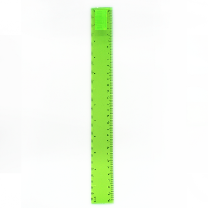 PLASTIC COLORED CLEAR RULER 30CM