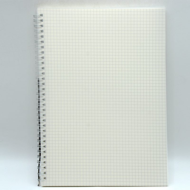 PLAIN COVER PP SPIRAL LOOSE LEAF 5MM SQUARE NOTEBOOK 80SHT A4