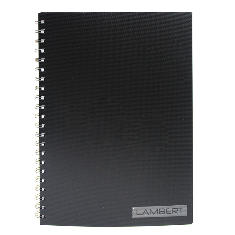 LAMBERT PP COVER SPIRAL 1LINE NOTE BOOK A4 100SH-BLACK