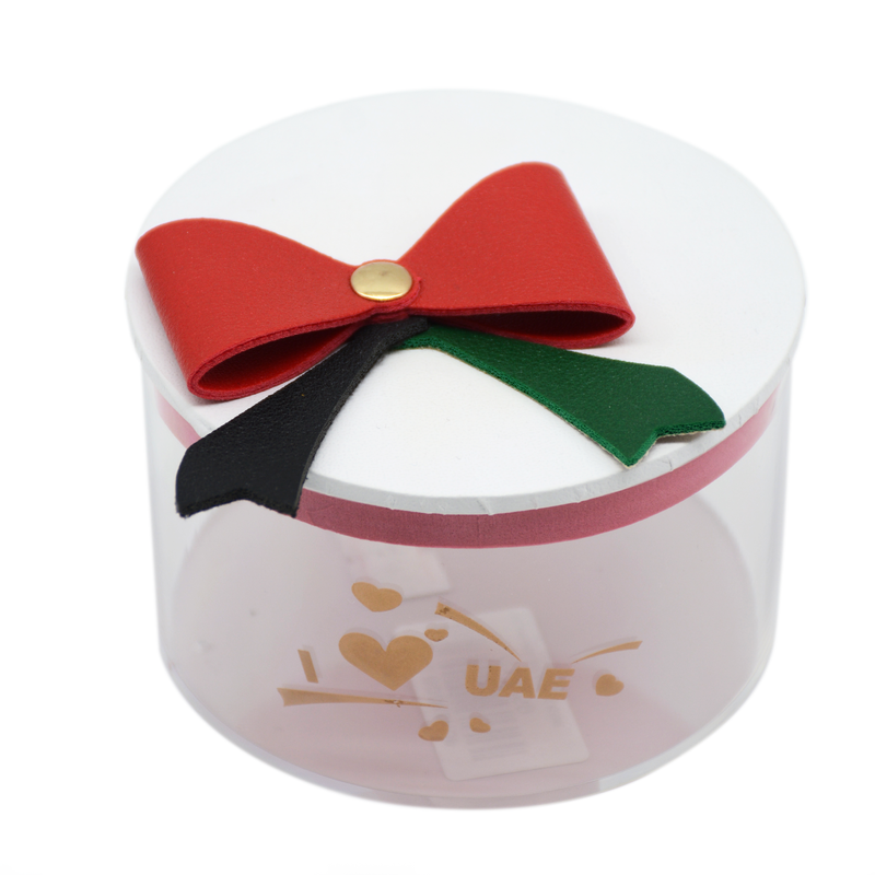 UAE NATIONAL DAY ACRYLIC ROUND GLASS GIFT BOX 8.5X5.5CM