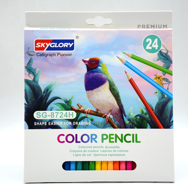 SKYGLORY COLOR PENCIL 24PCS/PKT SG-8724H