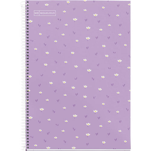 MIQUELRIUS MR HARD COVER SPIRAL 90G 80SHT 4MM SQUARE NOTEBOOK A4-FLOWER VIOLET