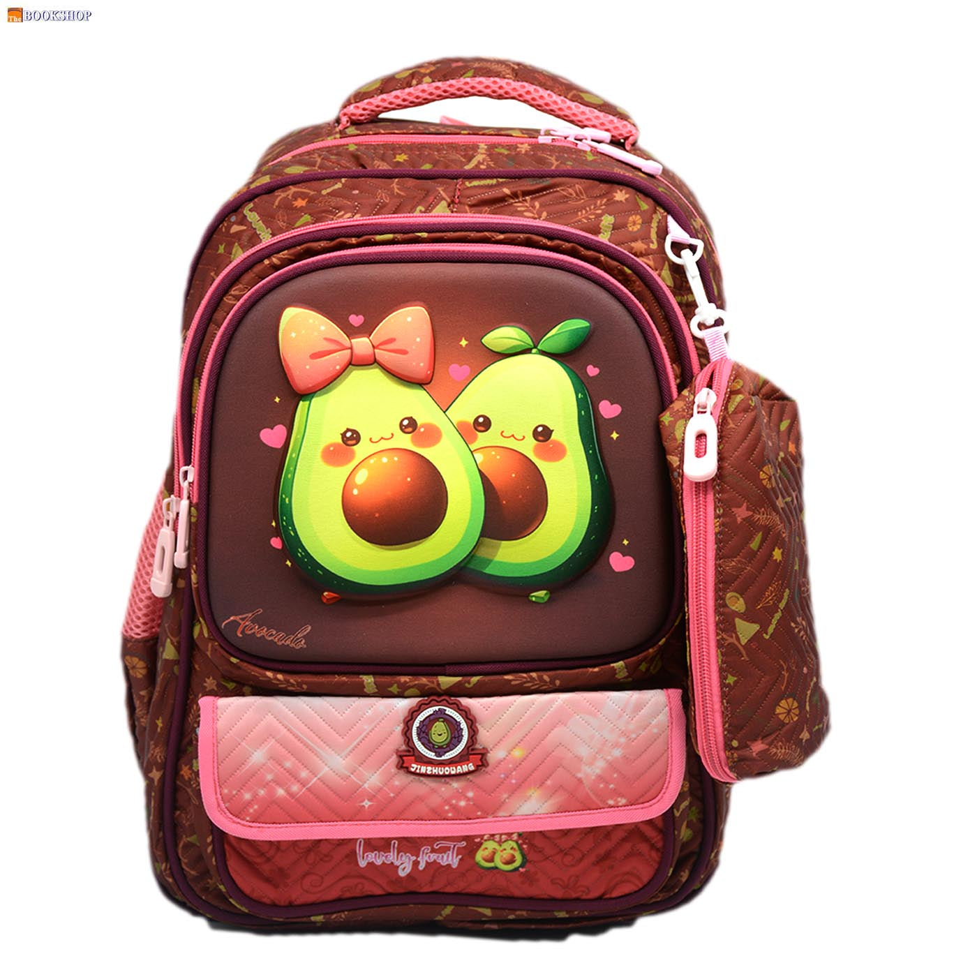 JINZHUOWANG LOVELY FRUIT 3D EMBOSSED BACKPACK 16" W/PENCIL CASE