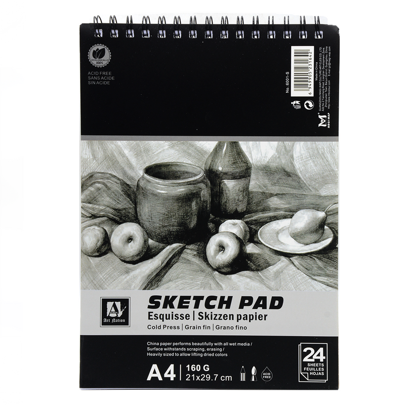 ART NATION SPIRAL SKETCH PAD A4 24SH 160G