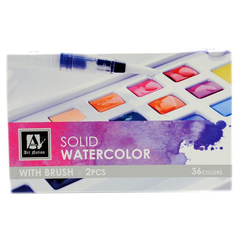 ART NATION SOLID WATERCOLOR 36COLORS WITH 2 BRUSH