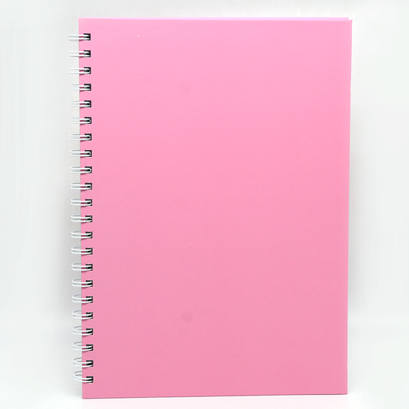 HARD COVER PLAIN SPIRAL 1LINE NOTEBOOK 100PAGE A4-LIGHT PINK