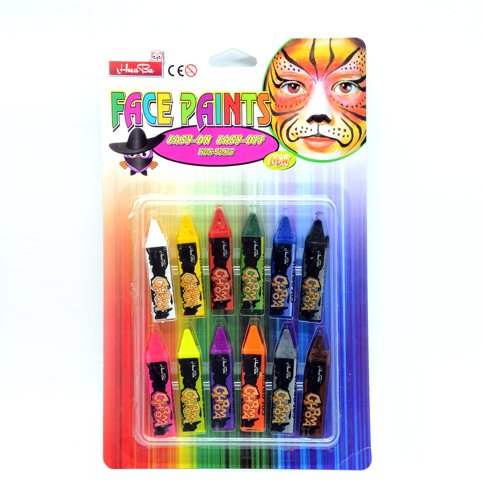 HUA BA FACE PAINTS 12 COLOR/PKT