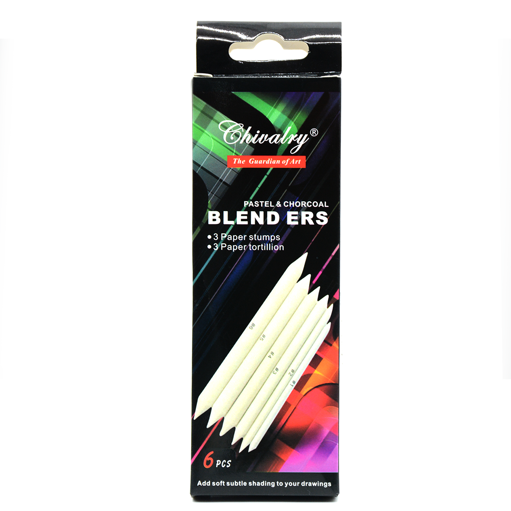 BEJIAER PASTEL&CHARCOAL 6PCS BLEND ERS