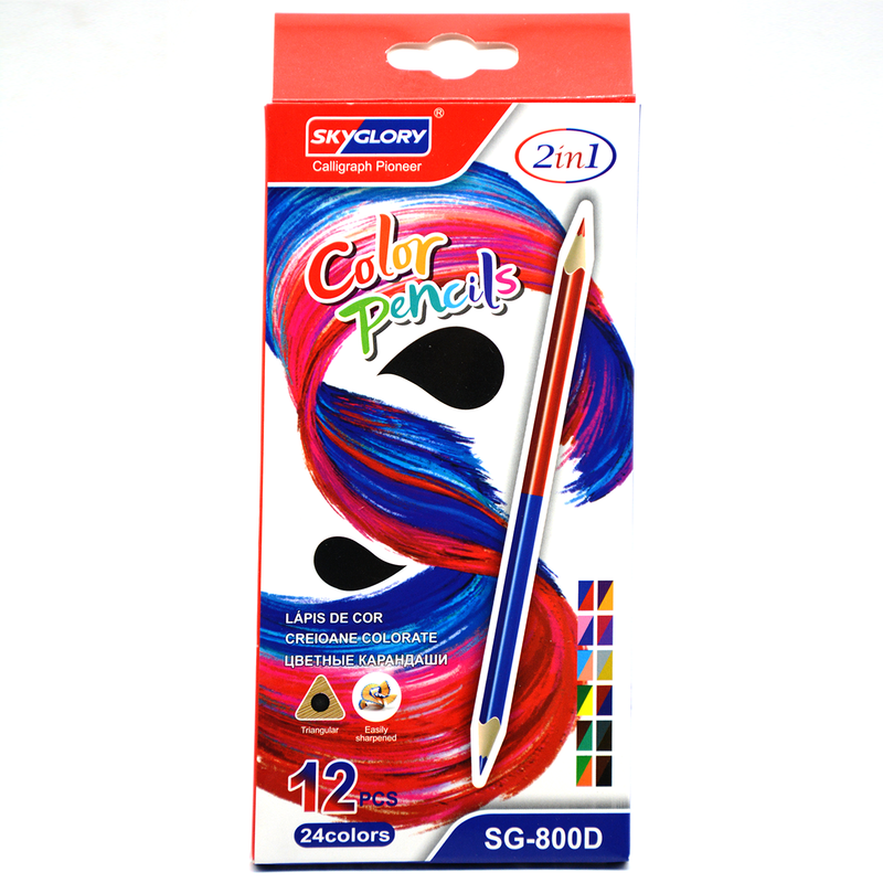 SKYGLORY 2IN1 COLOR PENCIL 12PCS/PKT SG-800D