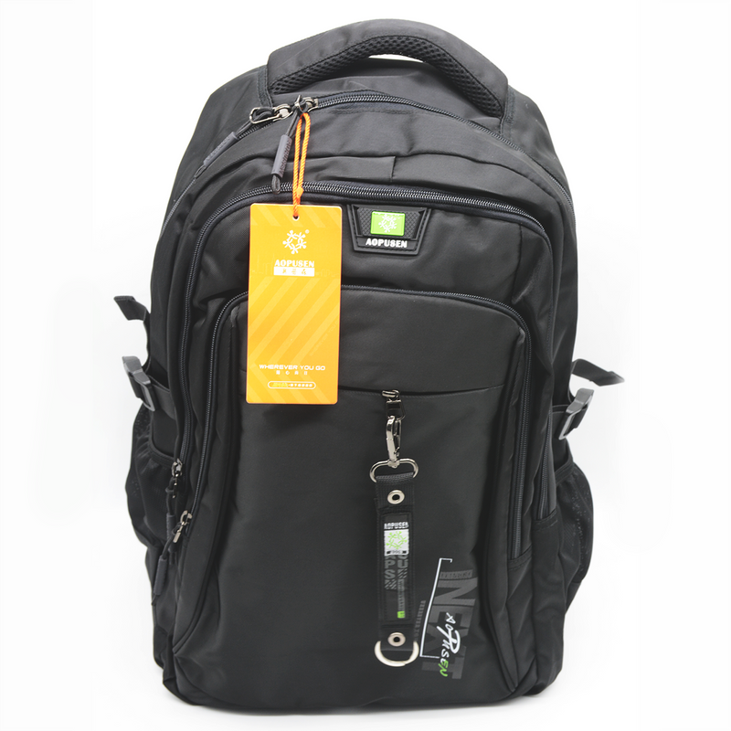 AOPUSEN BACKPACK 19" W/3COMPARTMENT 10327-BLACK