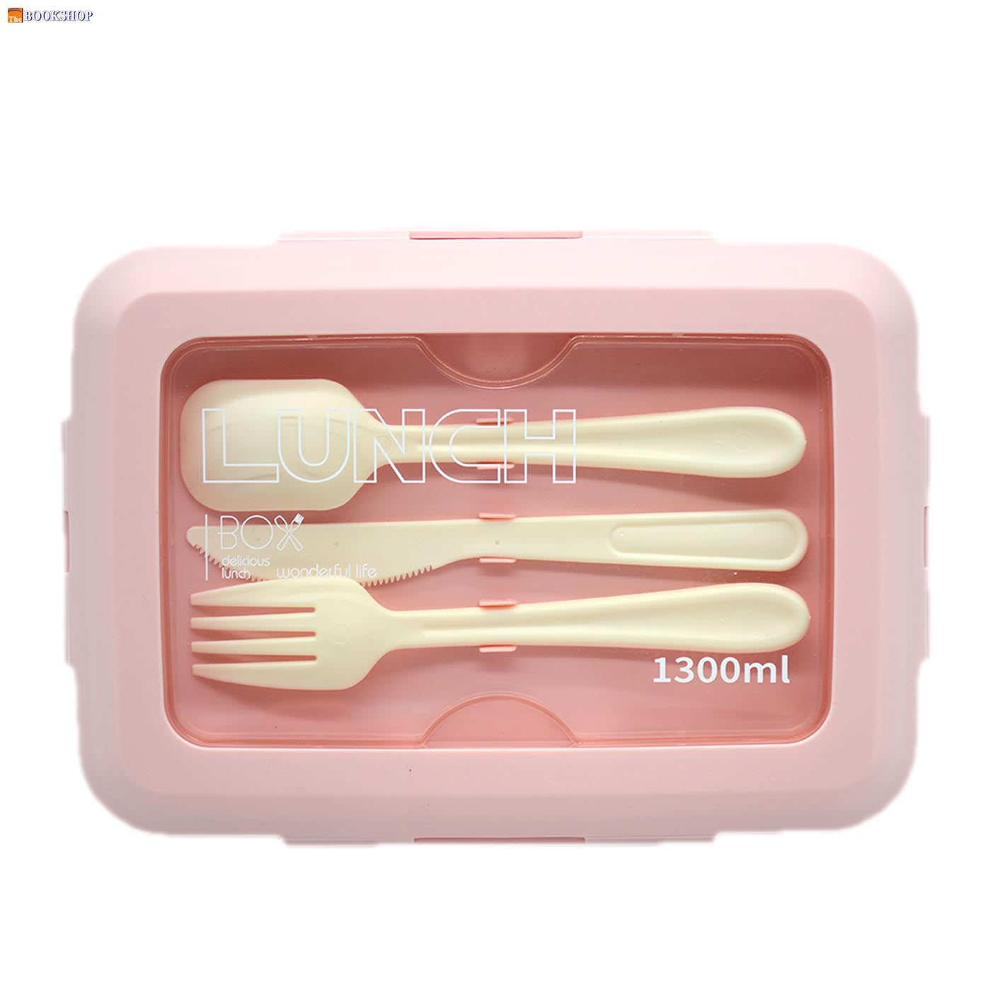 PLASTIC LUNCH BOX W/4CLIP CLOSURE&3 DIVSION 1300ML ASSTD