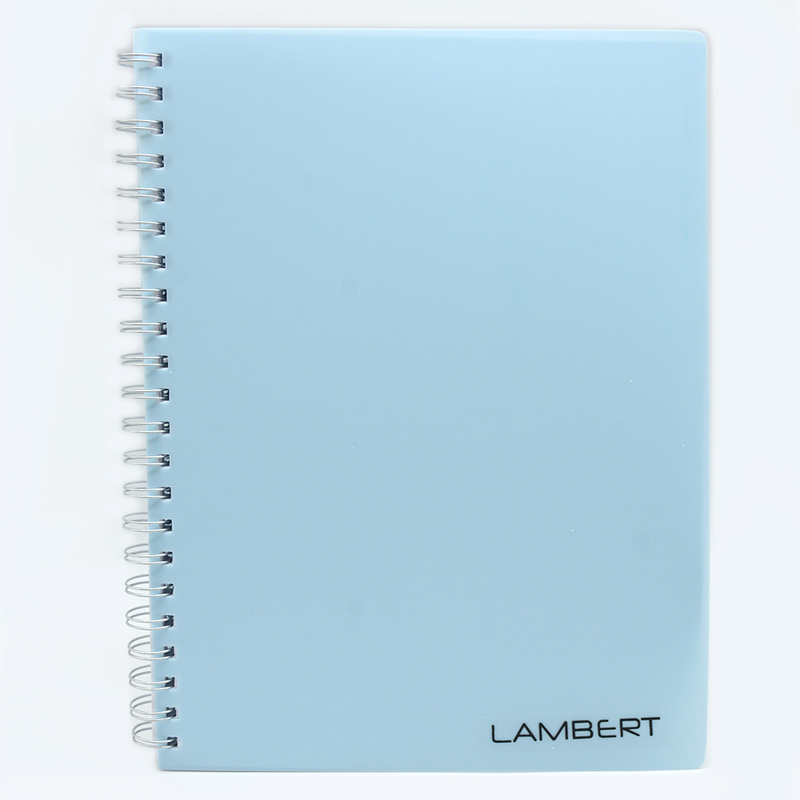 LAMBERT PP COVER SPIRAL 1LINE NOTE BOOK A4 100SH LIGHT BLUE