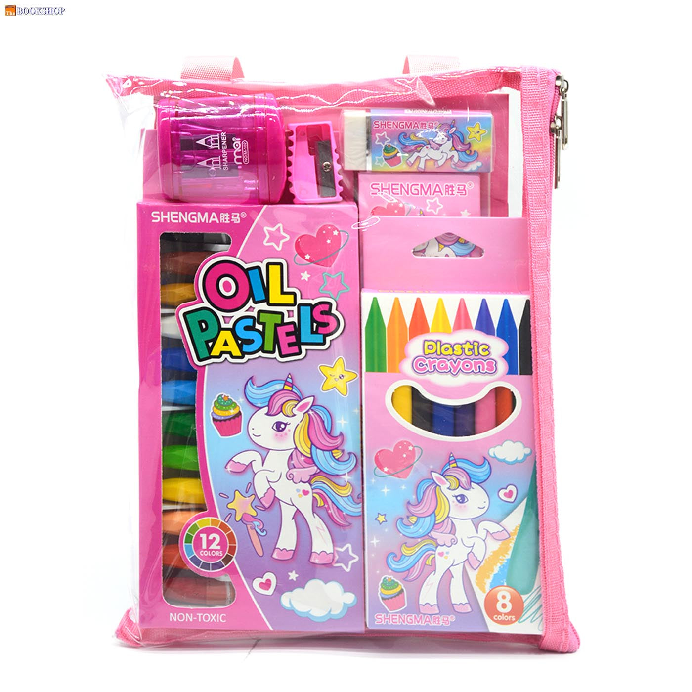 SHENGMA 7 IN1 STATIONERY SET IN ZIPPER BAG ASSTD