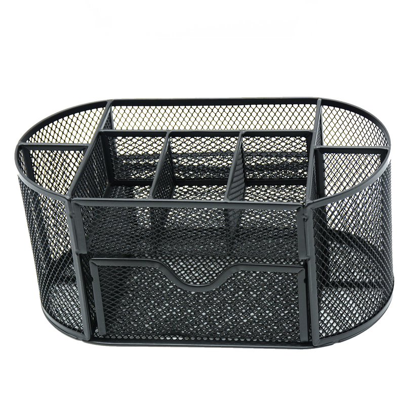 METAL MESH OVAL SHAPE ORGANISER-BLACK