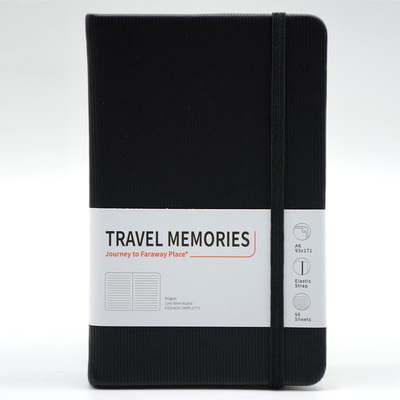 BIXU TRAVEL MEMORIES POCKET NOTEBOOK W/ELASTIC A6