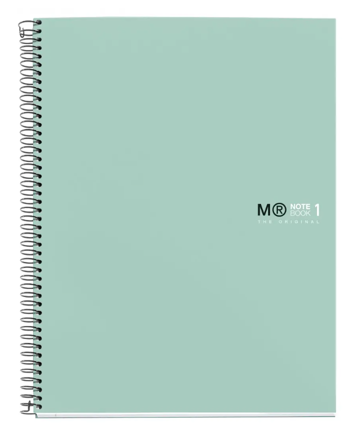 MIQUELRIUS MR-1 HARD COVER SPIRAL A4 90G 80SHT 1LINE NOTEBOOK-AQUA GREEN