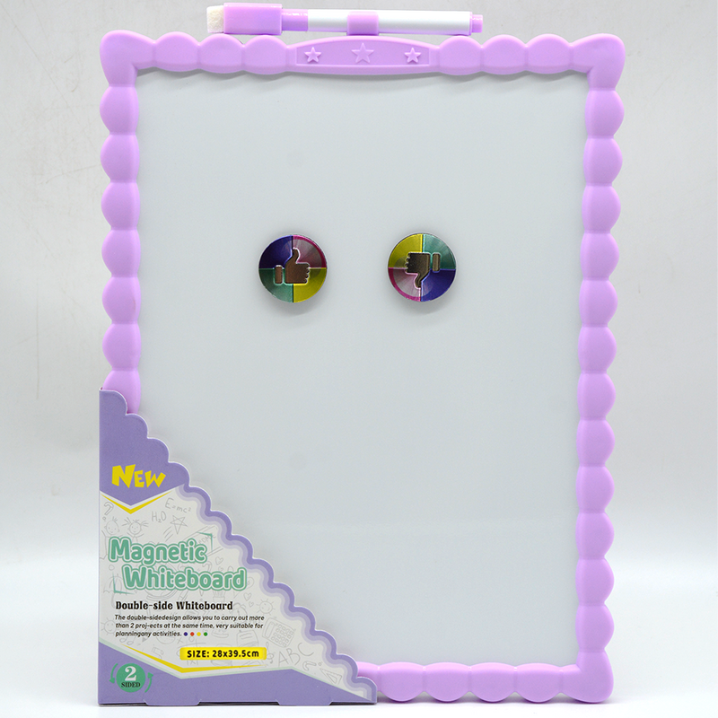 MAGNETIC DOUBLESIDE WHITE BOARD W/PLASTIC FRAME 28X39.5CM