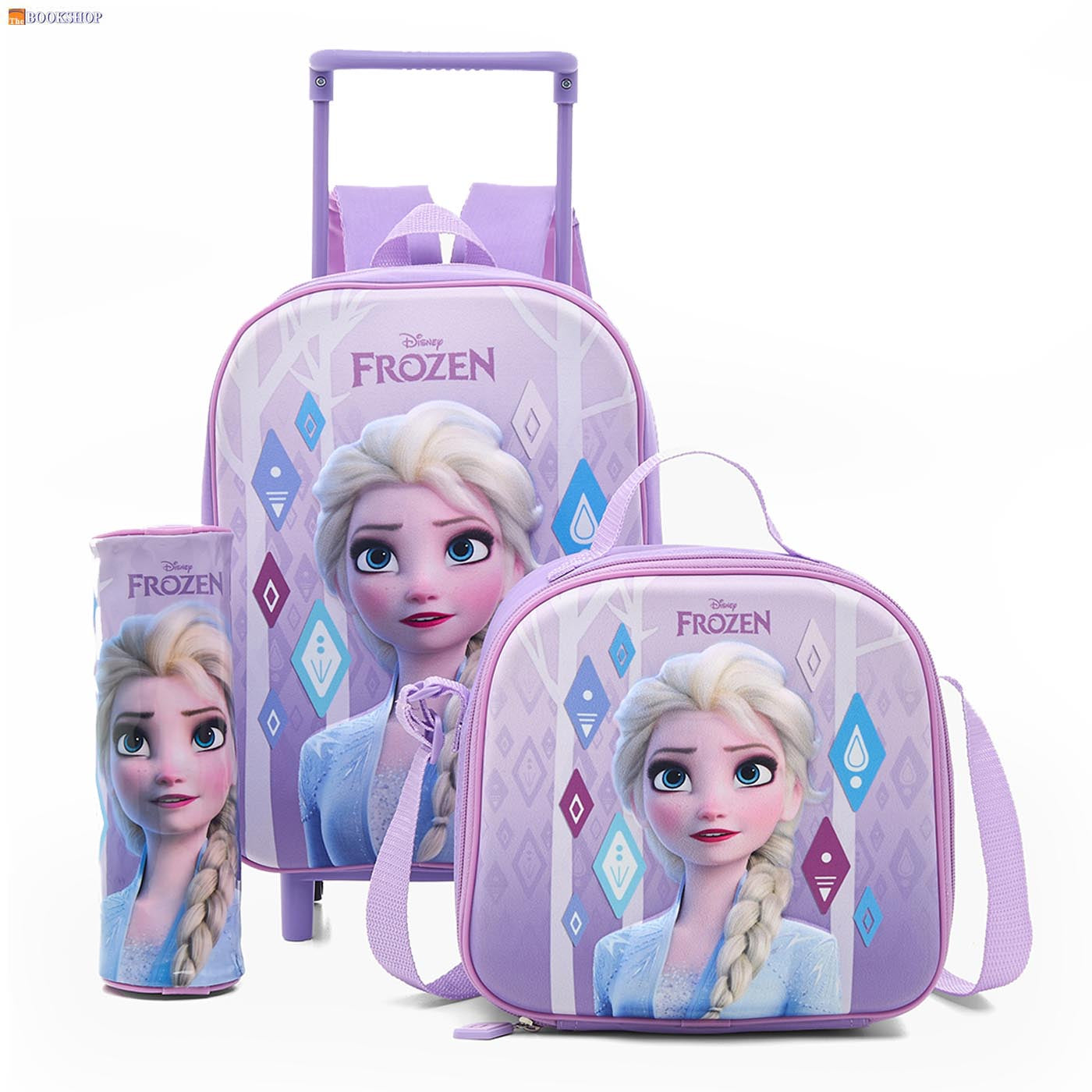 FROZEN TROLLEY BAG 12" W/PENCIL CASE+LUNCH BAG