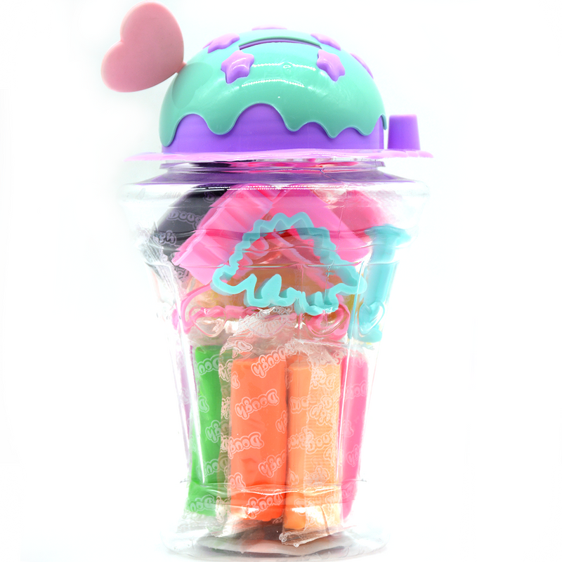 PLAY DOUGH 12PCS W/MOULDS IN ICE CREAM JAR