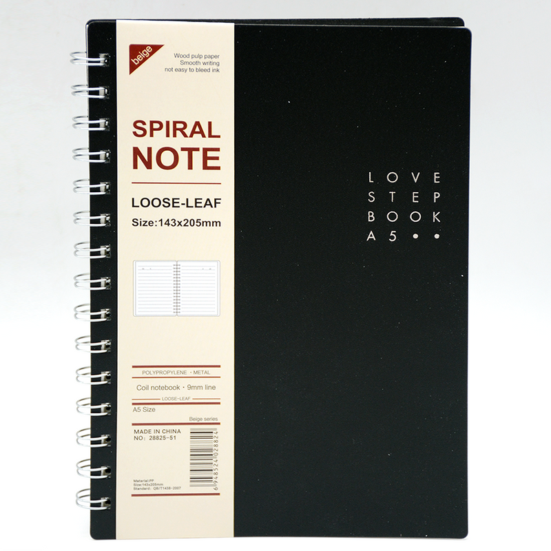 PP COVER SPIRAL 1LINE NOTEBOOK 80SHT A5 ASSTD