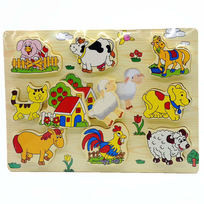 WOODEN PUZZLE BOARD- FARM ANIMALS