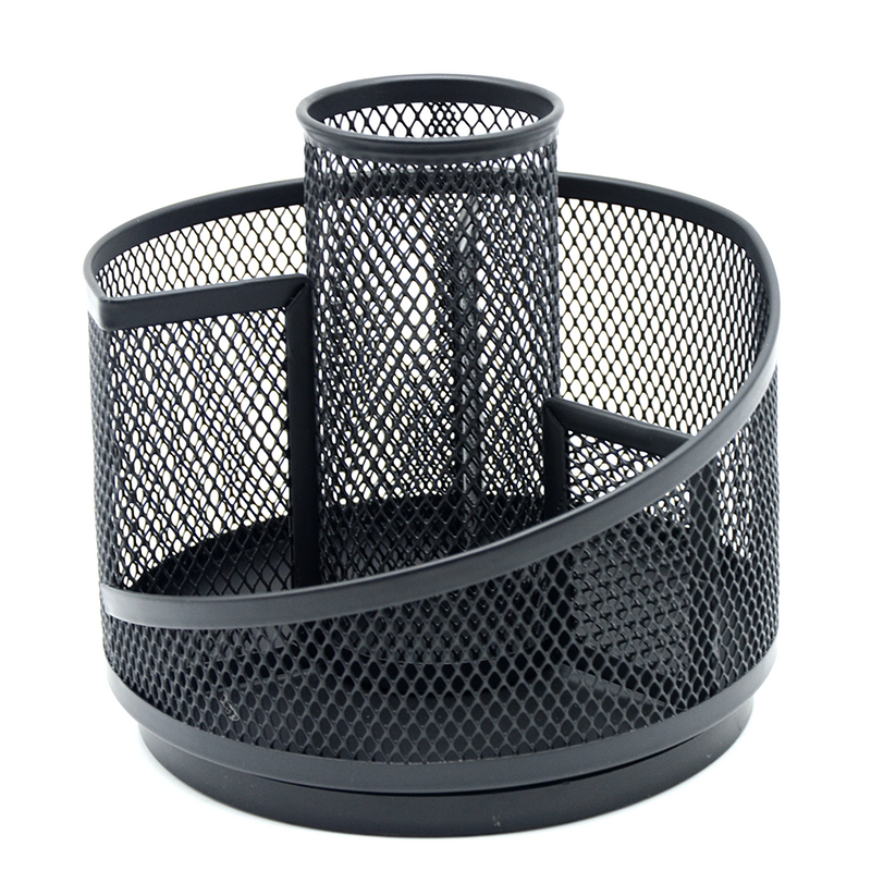 METAL MESH ROUND SHAPE ORGANISER-BLACK