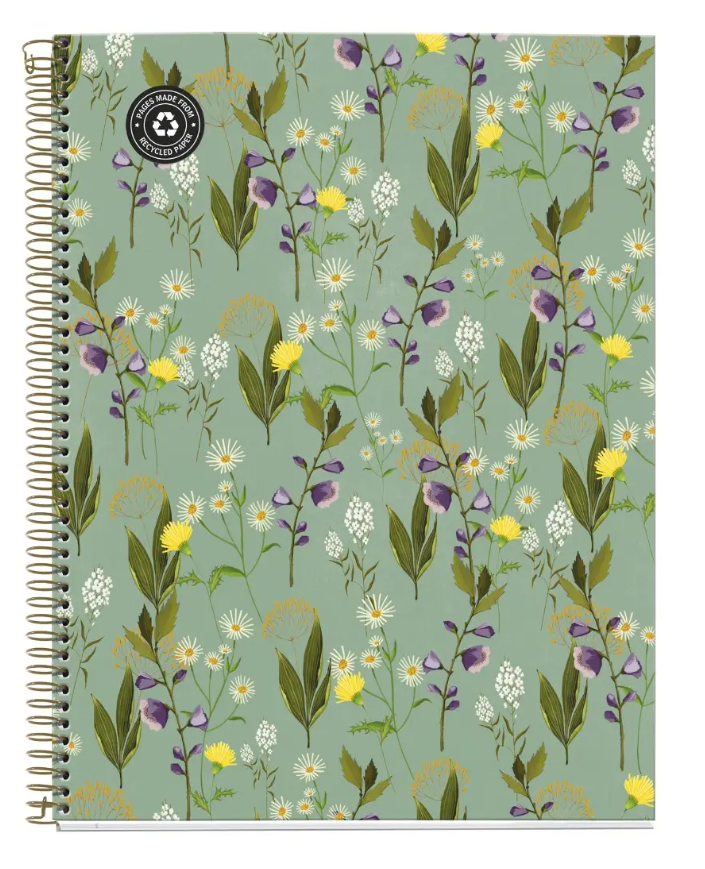 MIQUELRIUS MR HARD COVER SPIRAL A4 70G 120SHT 1LINE NOTEBOOK-GREEN GARDEN