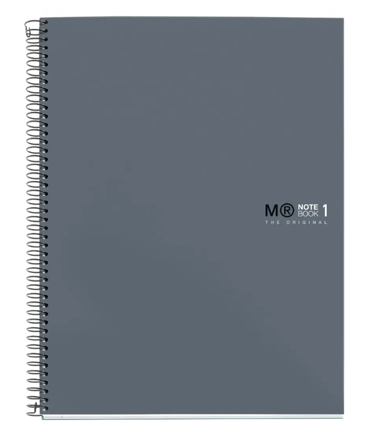 MIQUELRIUS MR-1 HARD COVER SPIRAL A4 90G 80SHT 1LINE NOTEBOOK-GRAPHITE