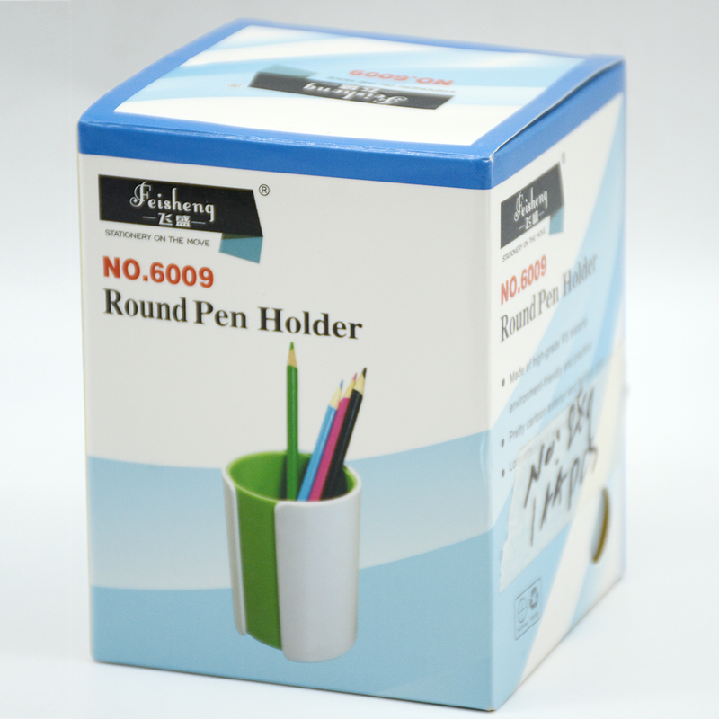 PLASTIC ROUND 2in1 PEN HOLDER FS6009