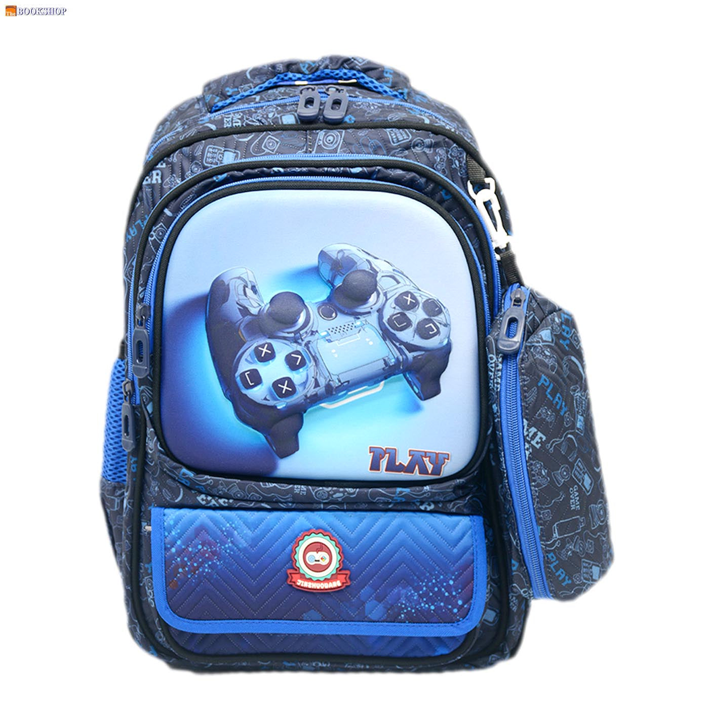 JINZHUOWANG GAME OVER 3D EMBOSSED BACKPACK 16" W/PENCIL CASE