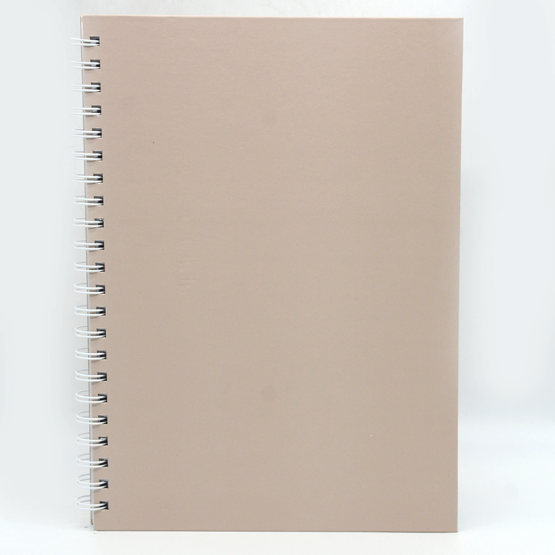 HARD COVER PLAIN SPIRAL 1LINE NOTEBOOK 100PAGE A4-LIGHT BROWN