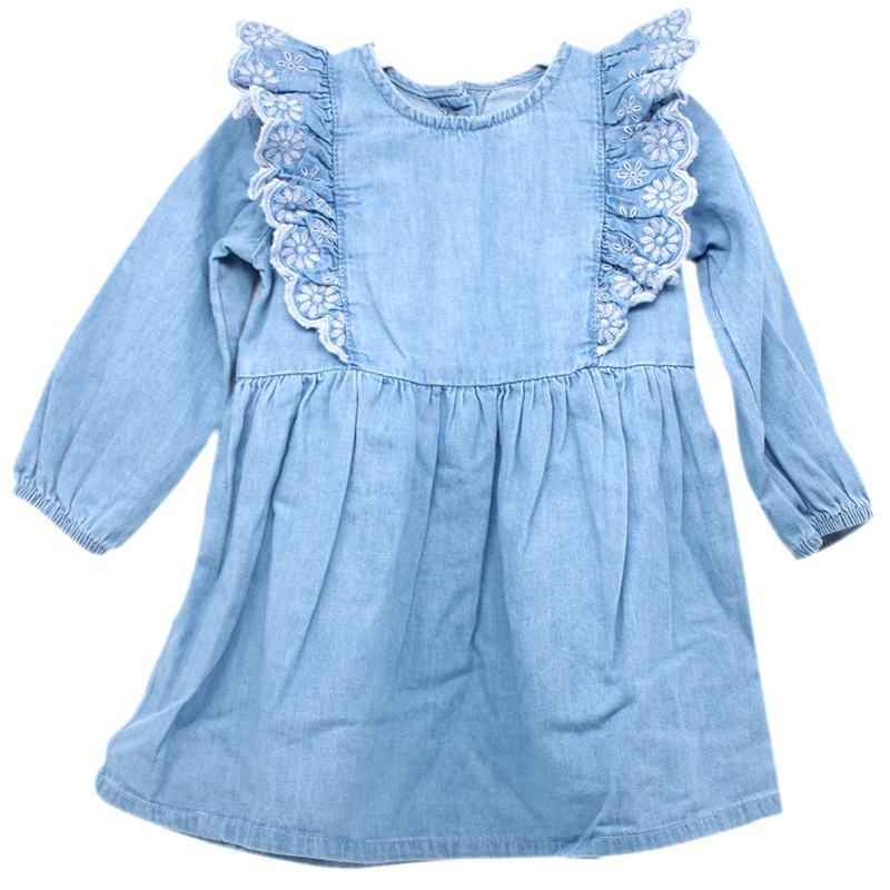 GEORGE BABY GIRL DENIM LONG SLEEVE DRESS